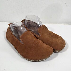 Groundies Handmade Leather Slip On Shoes Brown Minimalist Women’s Flats Size 41